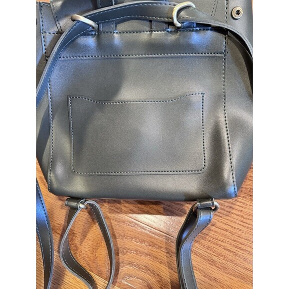 Faux Leather Olive Green Retro Old Money Mini Crossbody Purse Backpack - Picture 3 of 9